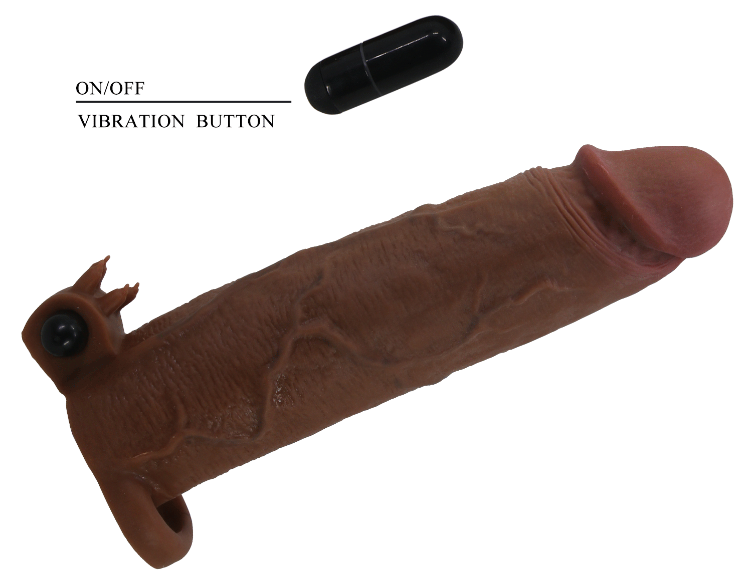 prelungitor pentru penis cu vibrații si stimulare clitoris