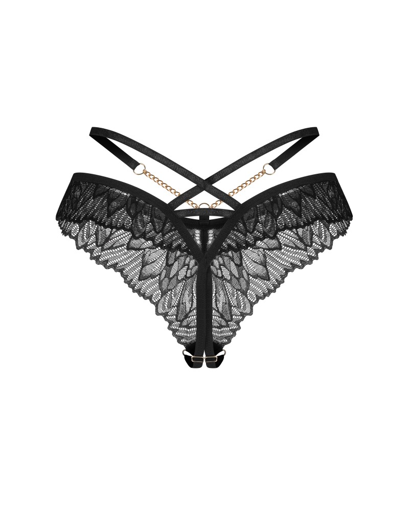 Chiloți Sexy Matildea Black - Dantelă Florală & Decupaj Inghinal - imagine 11