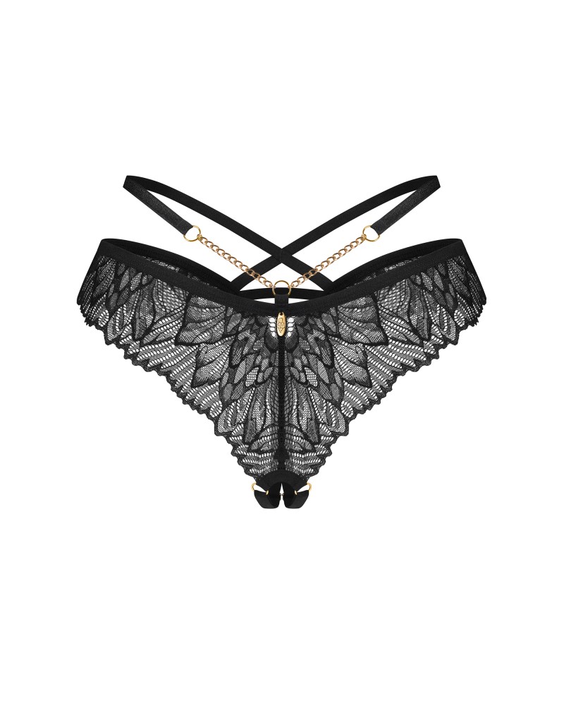 Chiloți Sexy Matildea Black - Dantelă Florală & Decupaj Inghinal - imagine 12
