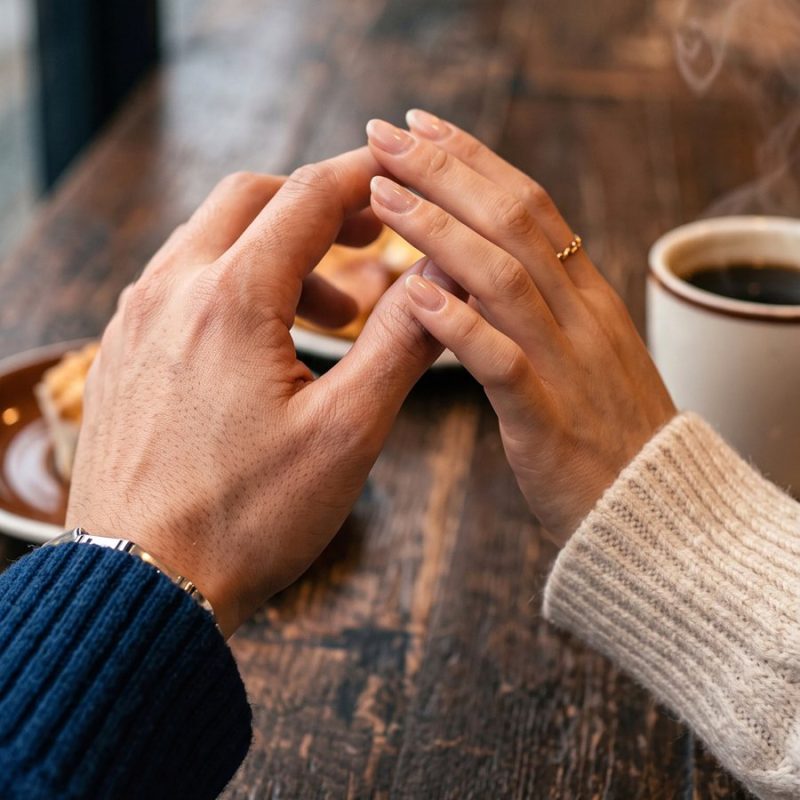 Partea a VI-a. Iubire și bani: mâinile unui cuplu la o cafea